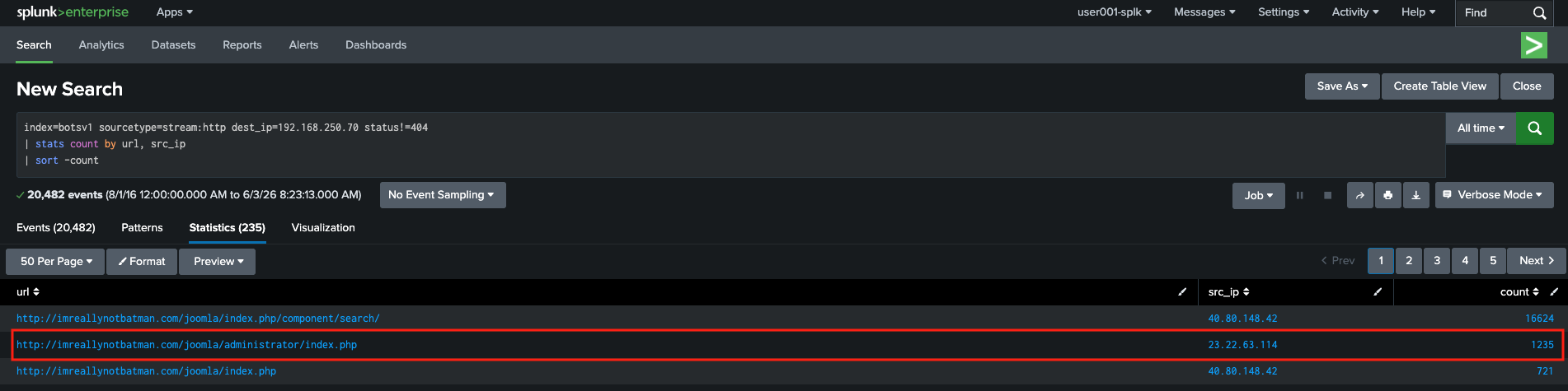 Splunk BOTSv1 Search 10