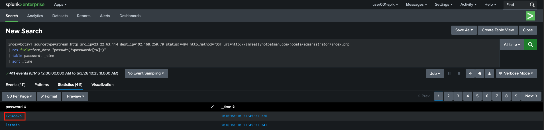 Splunk BOTSv1 Search 16