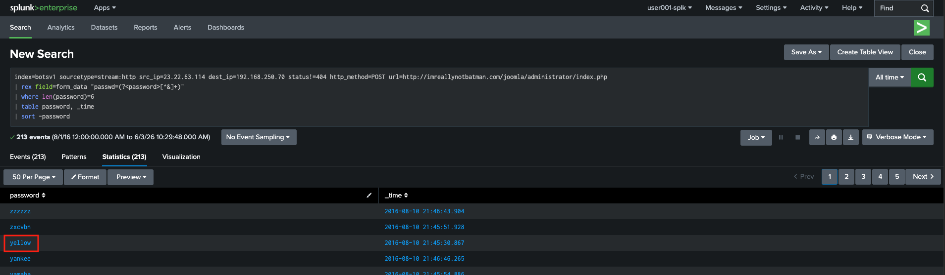 Splunk BOTSv1 Search 17